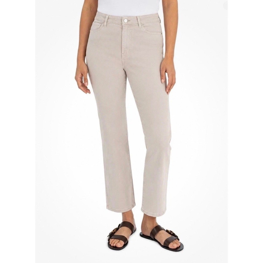 Blank NYC High Rise Straight Leg Pant Jeans Tan 16/36 Neutral Business Casual